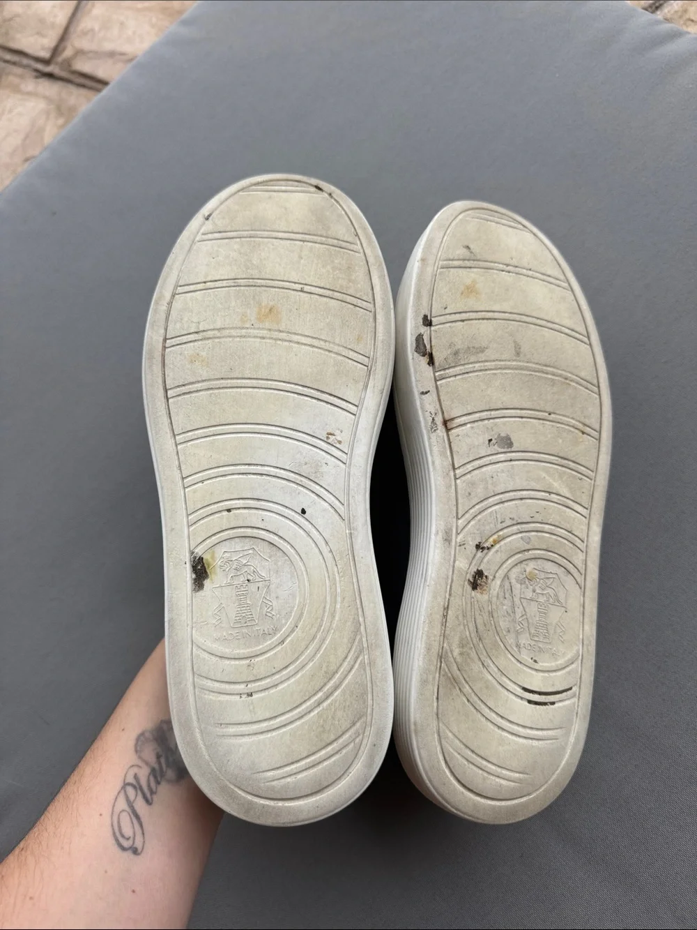 Brunello Cucinelli Leather Sneakers Size 41 Black White Made in Italy